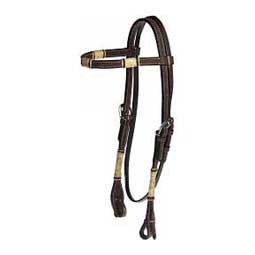 Three Rawhide Knot Browband Horse Headstall  Buffalo Leather of the Rockies